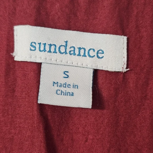 Sundance Zura Dress In Dark Red Silk Cotton Blend - Picture 6 of 6